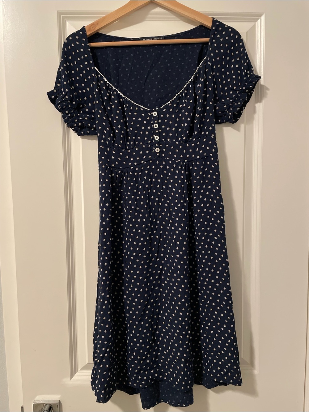 Brandy Melville Navy Dress with White Dot Print